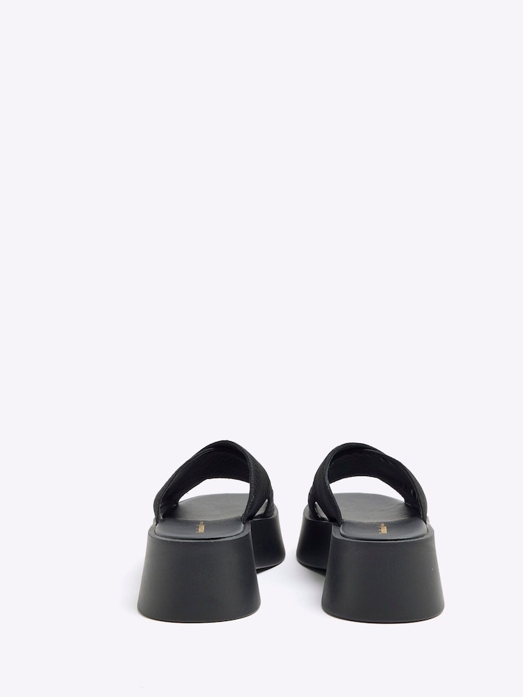 River Island Black Flatform Mule Sandals - Image 4 of 6
