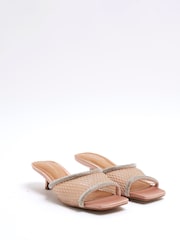 River Island Diamante Peep Toe Heeled Sandals - صورة 2 من 5