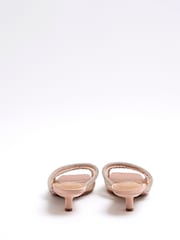 River Island Diamante Peep Toe Heeled Sandals - صورة 3 من 5