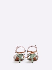 River Island Green Gem Detail Heeled Sandals - Image 4 of 6
