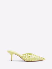 River Island Green Lattice Mule Court Shoes - Image 1 of 6