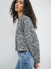 River Island Black Collarless Trophy Jacket - Image 4 of 4