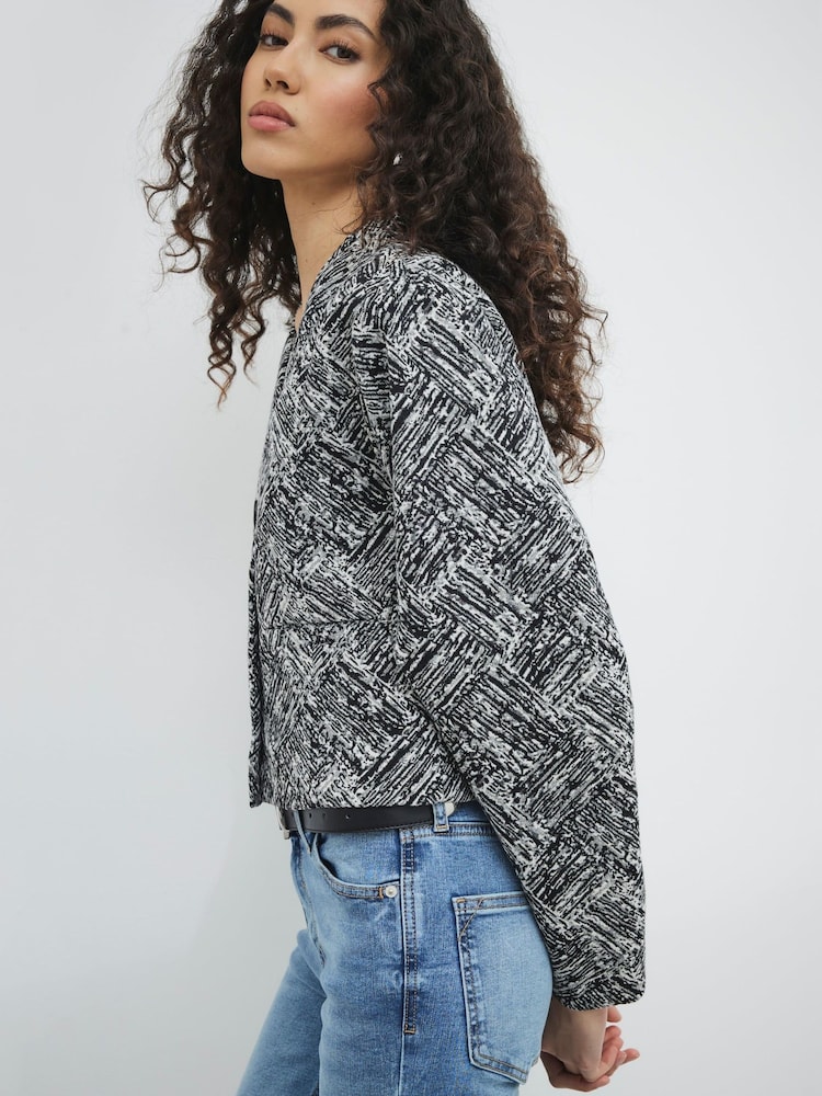 River Island Black Collarless Trophy Jacket - Image 4 of 4