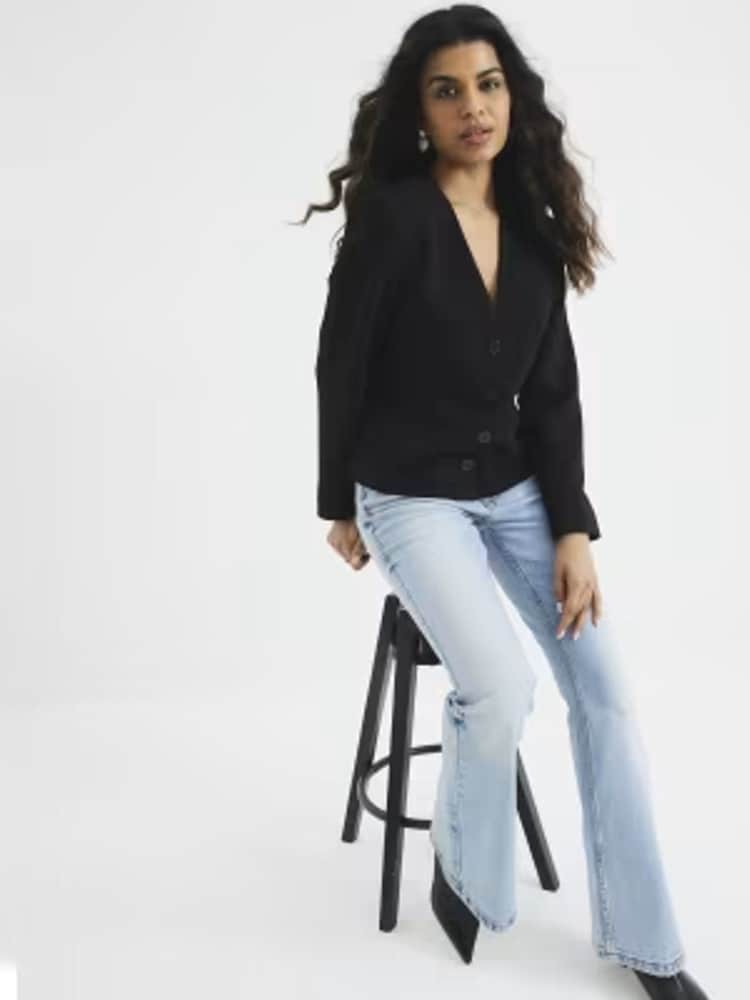 River Island Blue Petite Bootcut Mid Rise Jeans - Image 2 of 5