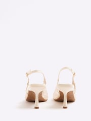 River Island Cream Leopard Print Mesh Court Shoes - Image 5 of 6