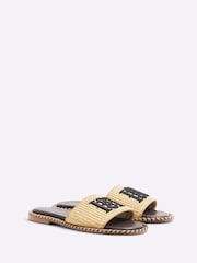 River Island Brown Raffia Flat Sandals - Image 3 of 6