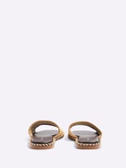 River Island Brown Raffia Flat Sandals - Image 4 of 6