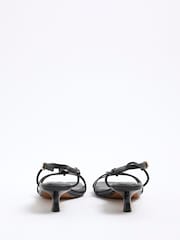 River Island Black Kitten Heeled Strappy Sandals - Image 3 of 6