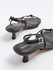 River Island Black Kitten Heeled Strappy Sandals - Image 5 of 6
