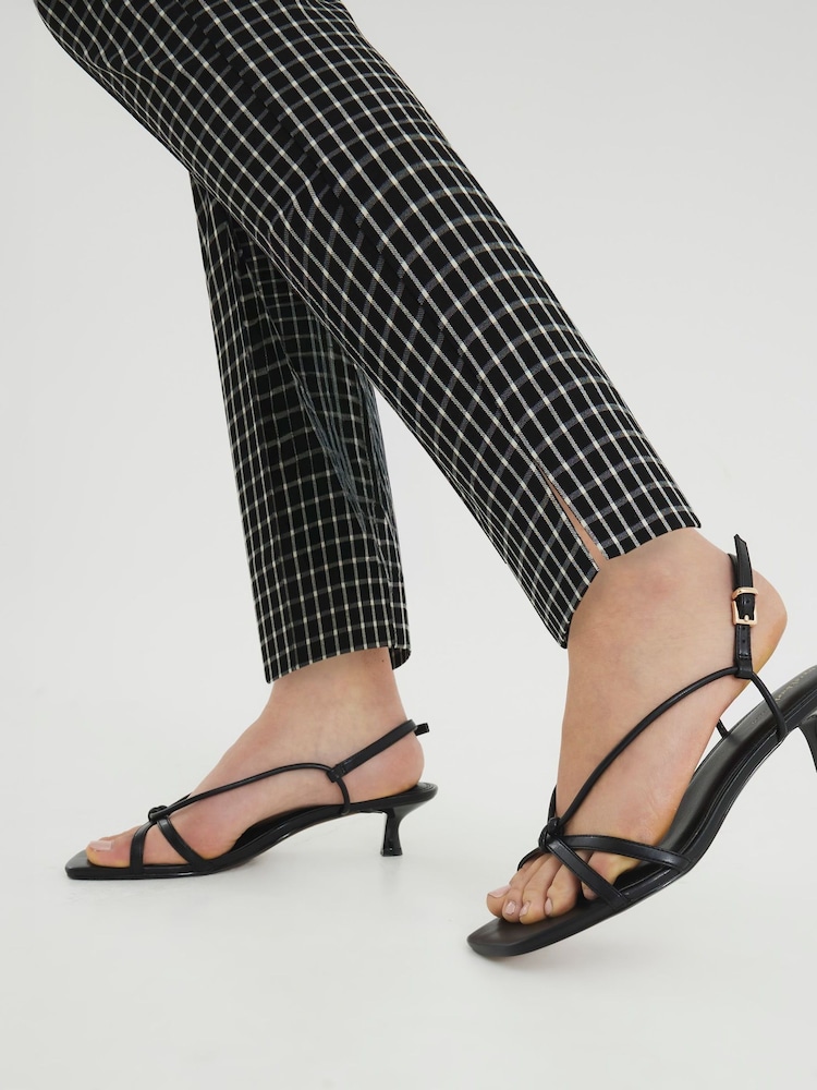 River Island Black Kitten Heeled Strappy Sandals - Image 6 of 6