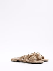 River Island Beige Strappy Flat Mules - Image 3 of 6