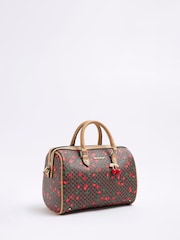 River Island вишневая сумка-боулер с монограммой - Image 2 of 6