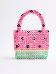 River Island Pink Watermelon Beaded Grab Bag - Image 1 of 6