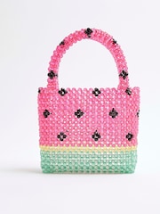 River Island Pink Watermelon Beaded Grab Bag - Image 3 of 6