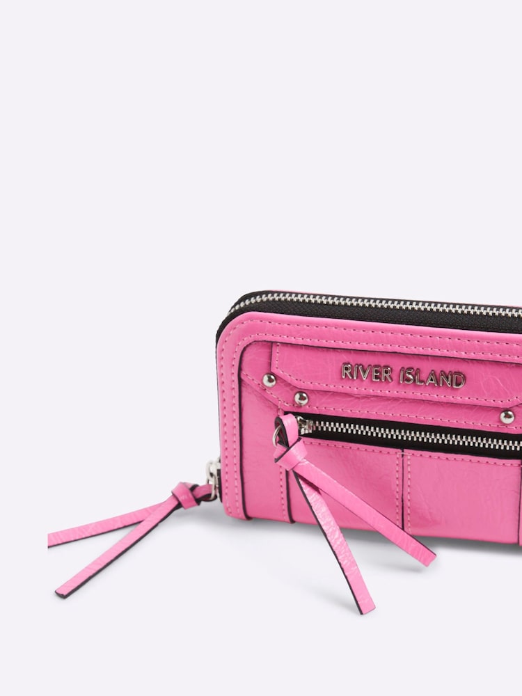 River Island Pink Zip Around Purse - Image 5 of 5