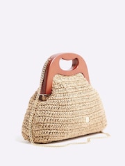 River Island Brown Raffia Clutch Bag - Image 3 of 6