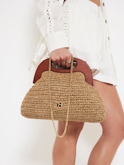 River Island Brown Raffia Clutch Bag - Image 6 of 6