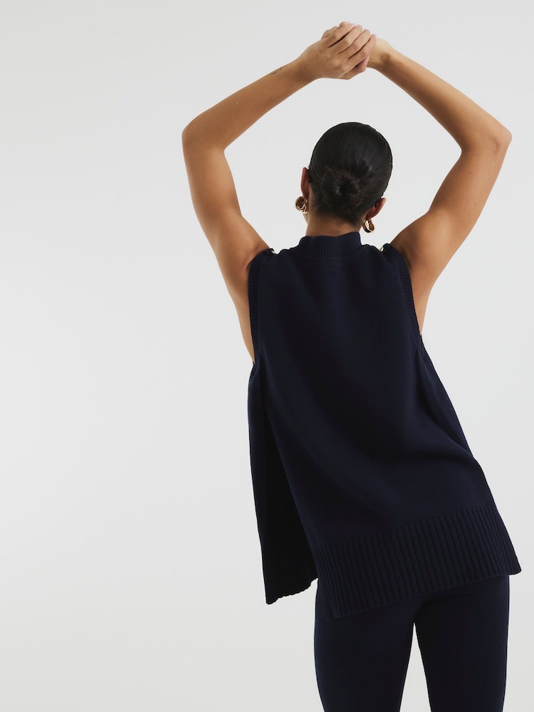River Island Blue Side Slit Tank Top - Image 2 of 6