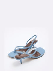 River Island Blue Strappy Toe Thong Heeled Sandals - Image 5 of 6