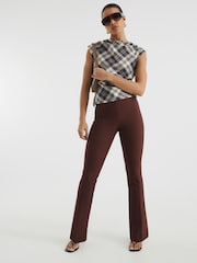 River Island Brown Skinny Tailored Bootcut Trousers - Image 1 of 6