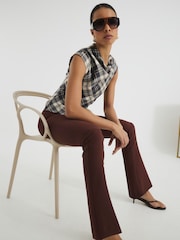 River Island Brown Skinny Tailored Bootcut Trousers - Image 3 of 6