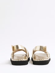 River Island Gold Cross Strap Sandals - Image 4 of 6