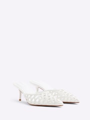 River Island White Lattice Mule Court Shoes - Image 2 of 6