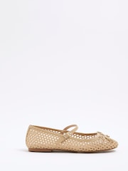 River Island Beige Raffia Ballet Shoes - Image 1 of 5