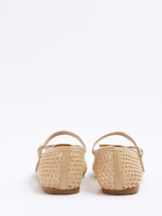 River Island Beige Raffia Ballet Shoes - Image 3 of 5