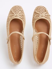 River Island Beige Raffia Ballet Shoes - Image 4 of 5