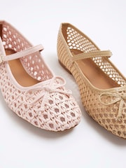 River Island Beige Raffia Ballet Shoes - Image 5 of 5