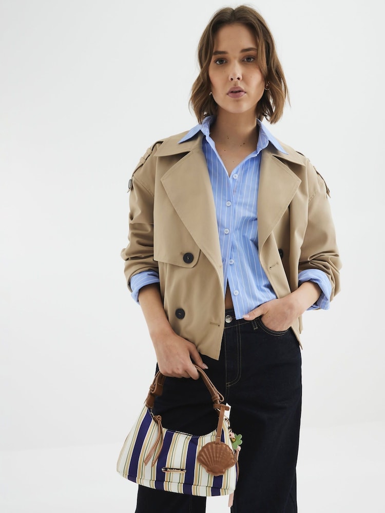 River Island сумка через плечо в полоску с подвеской - Image 6 of 6