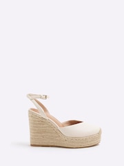 River Island Cream Closed Toe Wedge Sandals - Image 2 of 6