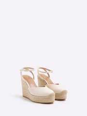 River Island Cream Closed Toe Wedge Sandals - Image 3 of 6