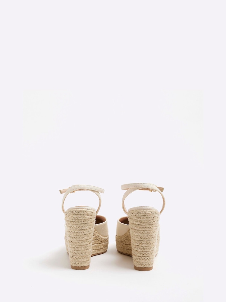 River Island Cream Closed Toe Wedge Sandals - Image 4 of 6
