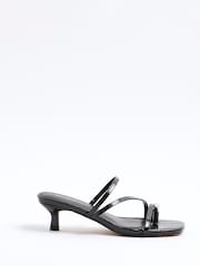 River Island Black Strappy Kitten Heel Mules - Image 2 of 6
