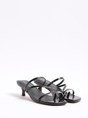 River Island Black Strappy Kitten Heel Mules - Image 3 of 6