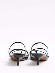 River Island Black Strappy Kitten Heel Mules - Image 4 of 6