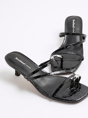 River Island Black Strappy Kitten Heel Mules - Image 5 of 6