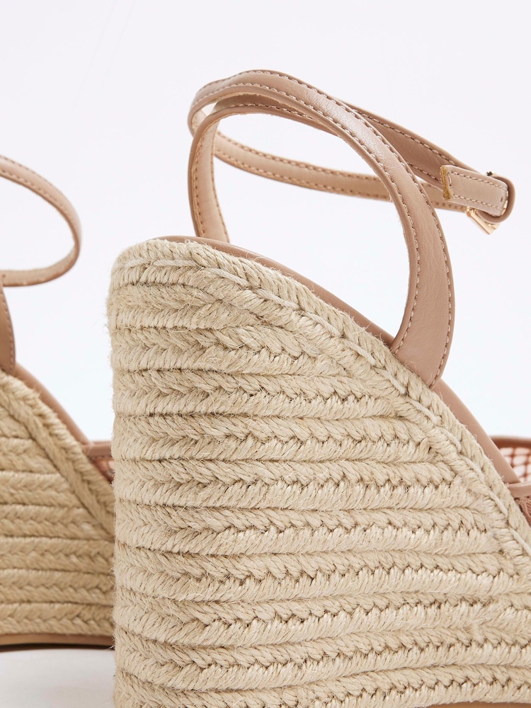 River Island Pink Closed Toe Embellished Wedge Sandals - Image 6 of 6