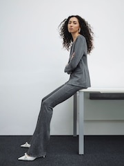 River Island Grey Pinstripe Trousers - Image 2 of 5