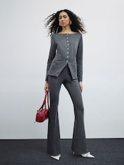River Island Grey Pinstripe Trousers - Image 3 of 5