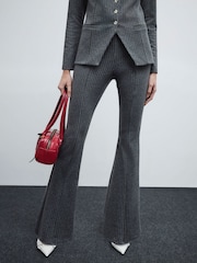 River Island Grey Pinstripe Trousers - Image 4 of 5