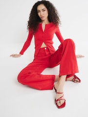 River Island Red Pocket Front Wide Leg Jeans - Image 2 of 6
