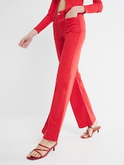 River Island Red Pocket Front Wide Leg Jeans - Image 3 of 6