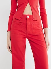 River Island Red Pocket Front Wide Leg Jeans - Image 4 of 6