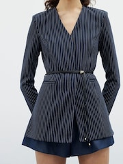 River Island Blue Belted Blazer - Image 4 of 6