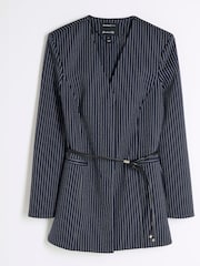 River Island Blue Belted Blazer - Image 5 of 6