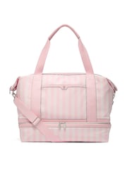 Victoria's Secret Iconic Stripe Pink Weekender Bag - Image 1 of 4