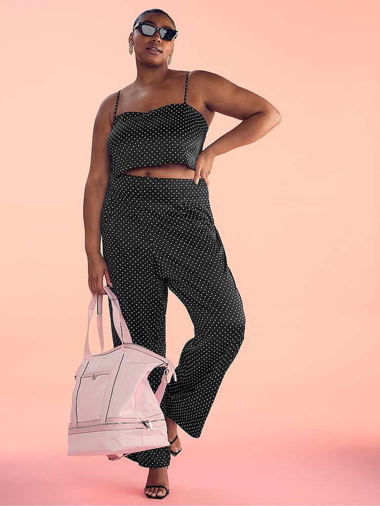 Victoria's Secret Iconic Stripe Pink Weekender Bag - Image 4 of 4
